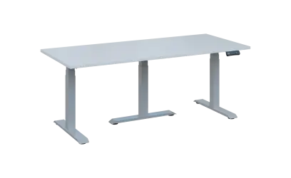 FLEXIMEET 180-80 výškově nastavitelný stůl, kovová podnož stříbrná, deska 25 mm, široký 1800 mm, bílá